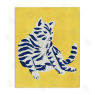 June Erica Vess | Unique Bright Cat on Yellow