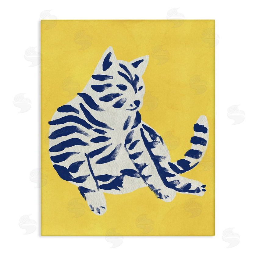 June Erica Vess | Unique Bright Cat on Yellow