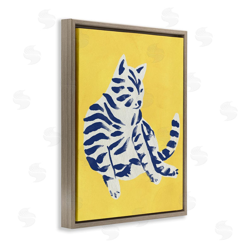 June Erica Vess | Unique Bright Cat on Yellow