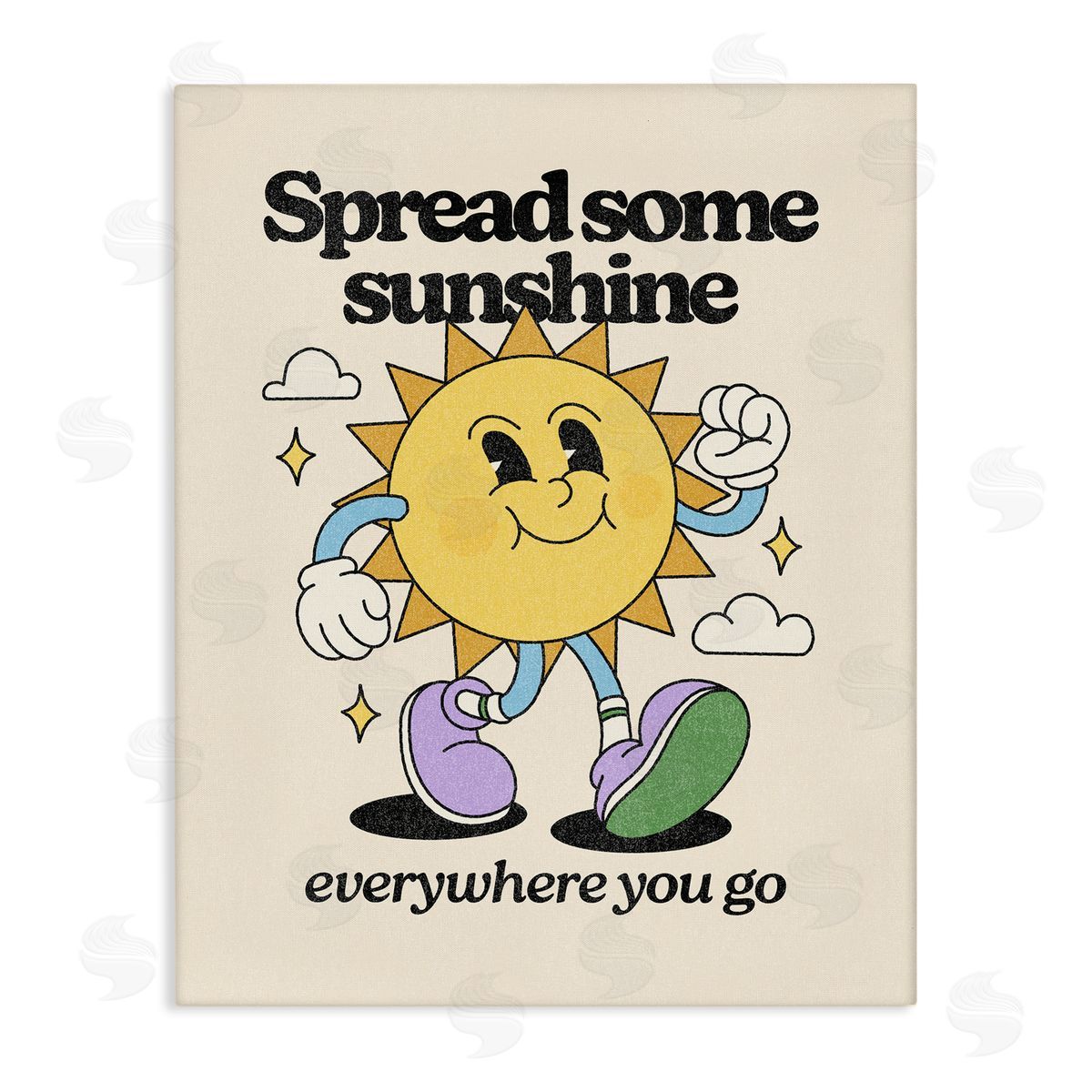 Retro Spread Some Sunshine Canvas Wall Art, Home Decor by Victoria Barnes