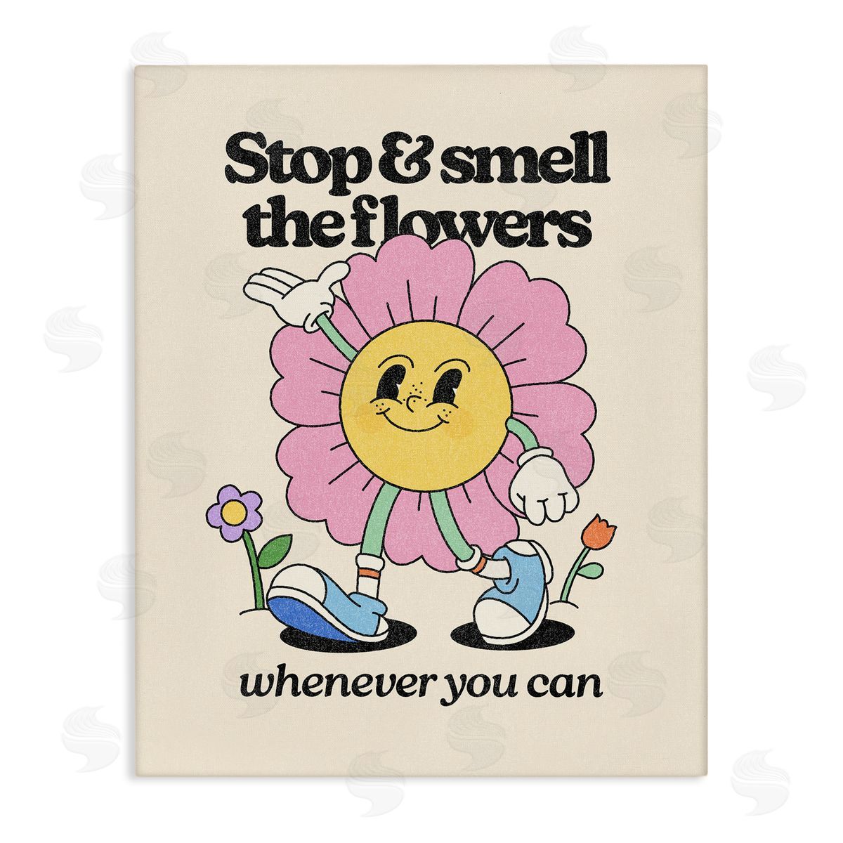 Vintage Smell The Flowers Canvas Wall Art, Home Decor by Victoria Barnes
