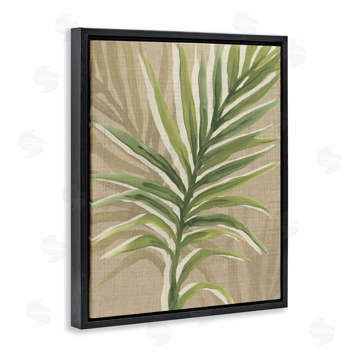 Rustic Palm Plant Black Floating Frame Canvas Wall Art, Home Decor by June Erica Vess