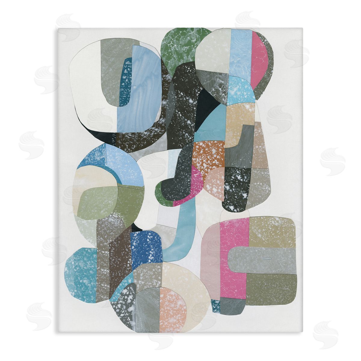 Pastel Shapes Intertwined Canvas Wall Art, Home Decor by Coco Good
