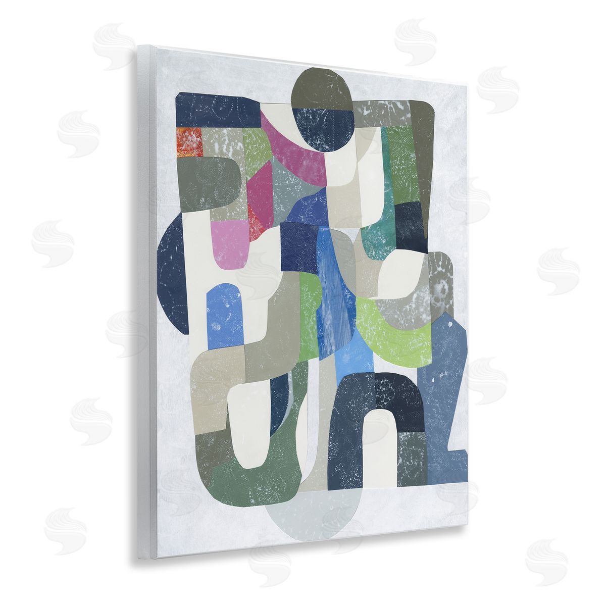 Retro Geometrics on Grey Wood Plaque Wall Art, Home Decor by Coco Good