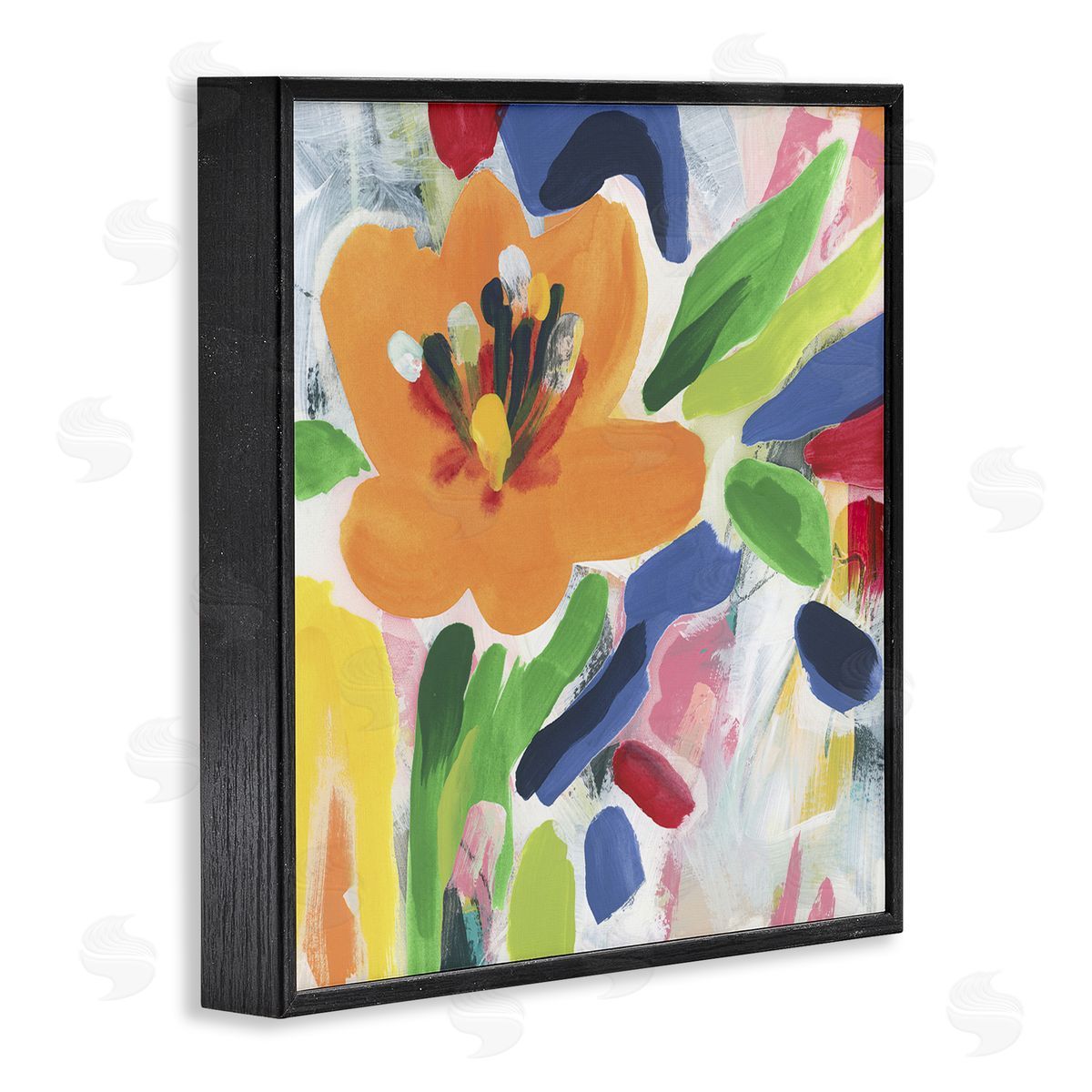 Blossoms in Rich Hues Black Frame Print Wall Art, Home Decor by June Erica Vess
