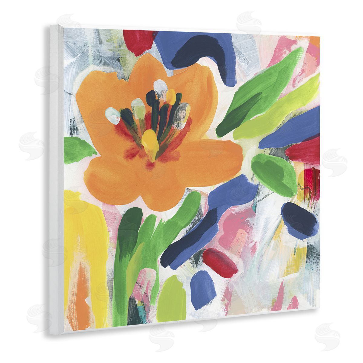 Blossoms in Rich Hues Wood Plaque Wall Art, Home Decor by June Erica Vess