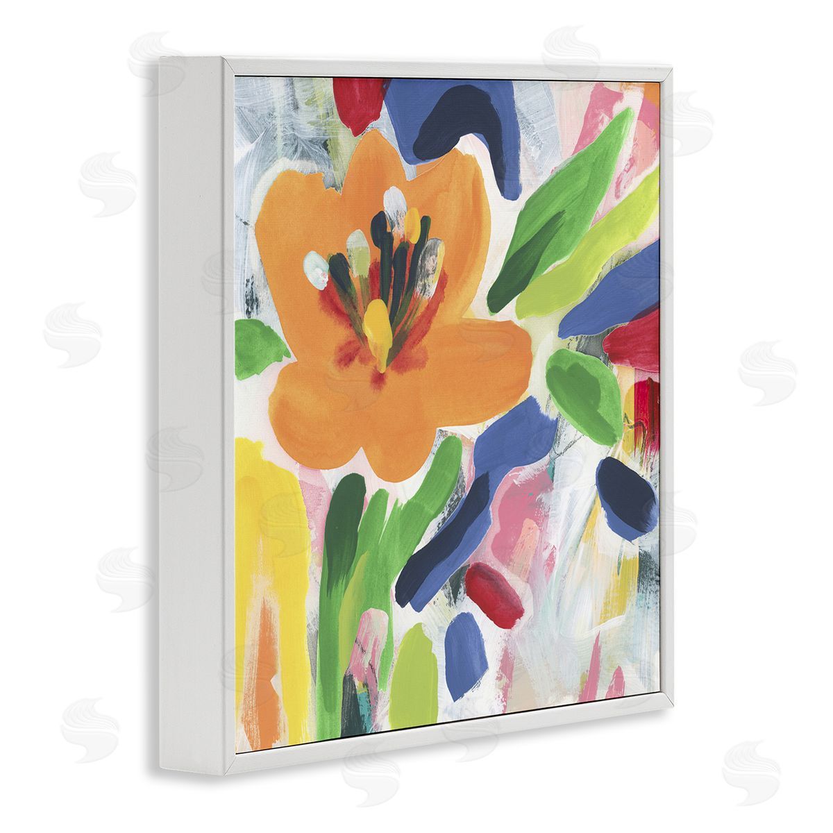 Blossoms in Rich Hues White Frame Print Wall Art, Home Decor by June Erica Vess