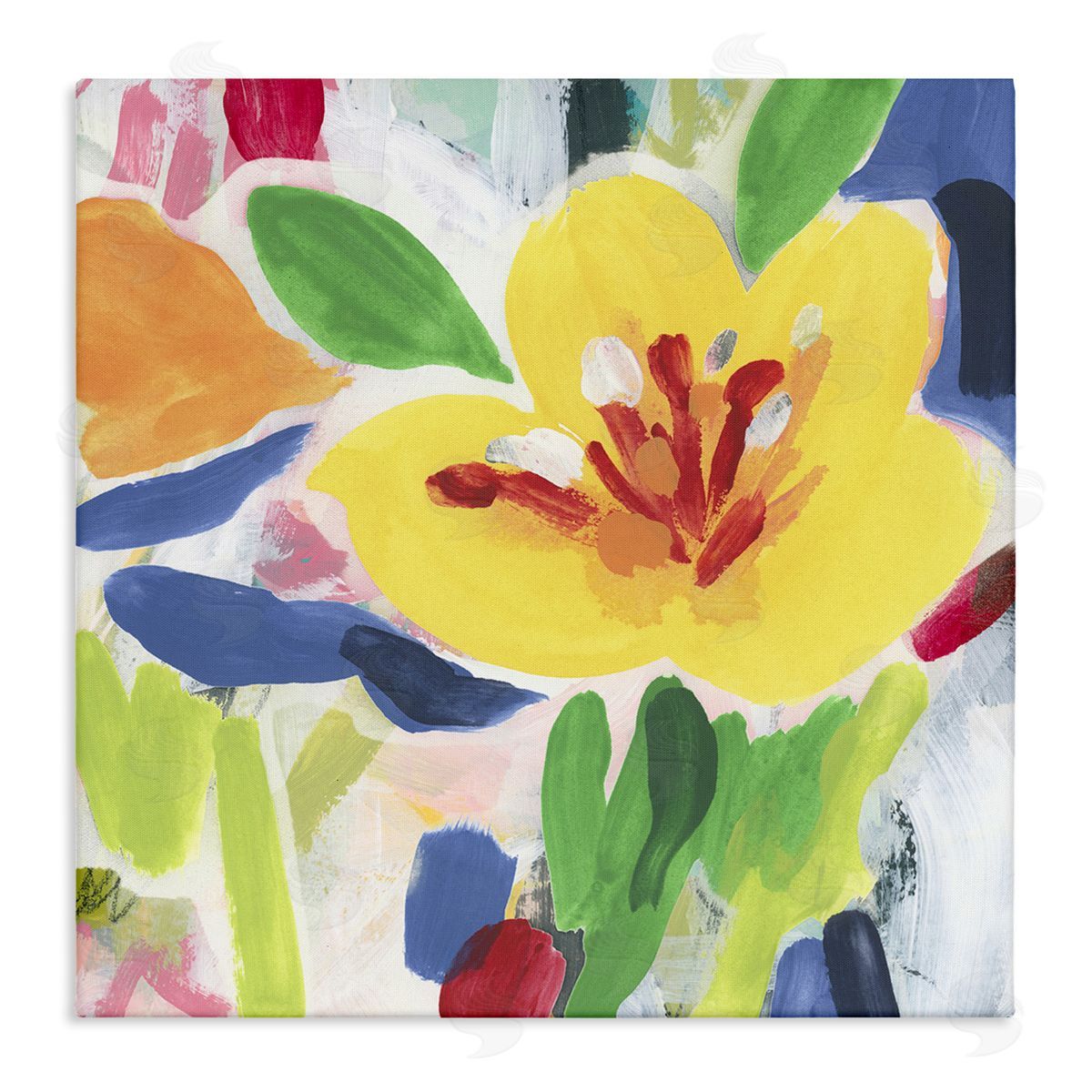 Bright Yellow Buttercup Blooms Canvas Wall Art, Home Decor by June Erica Vess