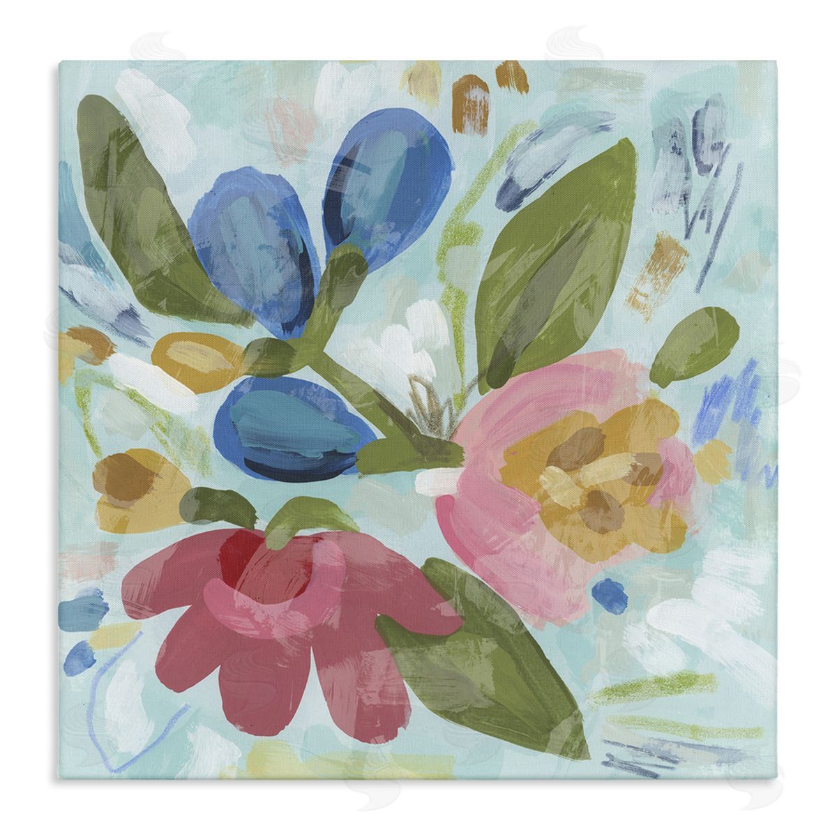 Bright Boho Flowers Canvas Wall Art, Home Decor by June Erica Vess