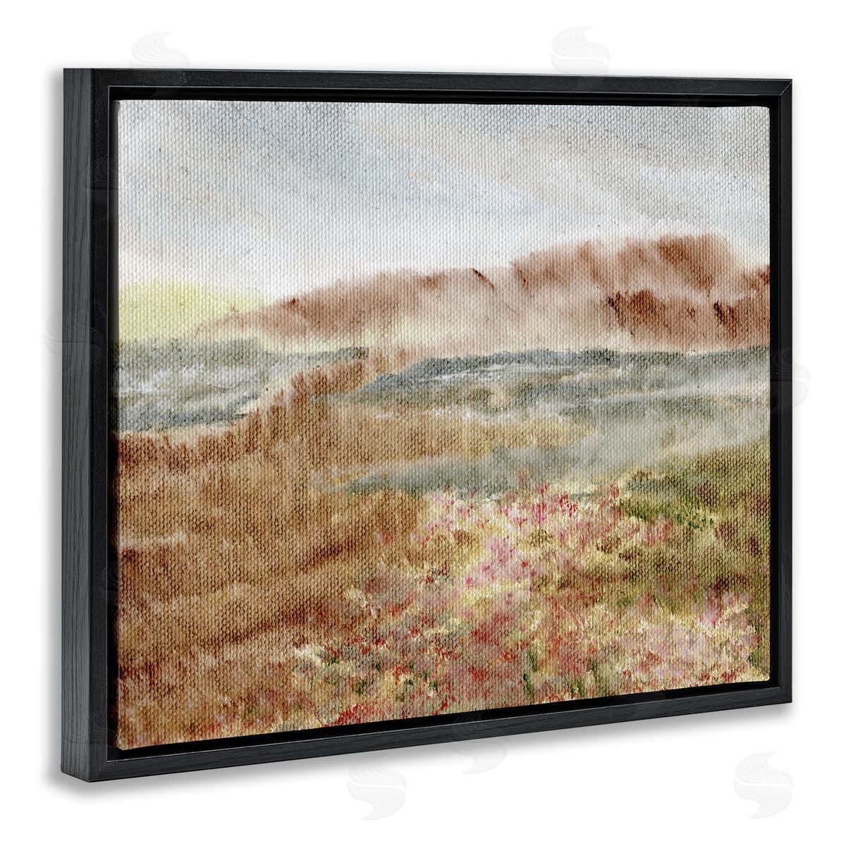 Vast Earthy Desert View Black Floating Frame Canvas Wall Art, Home Decor by Nikita Jariwala