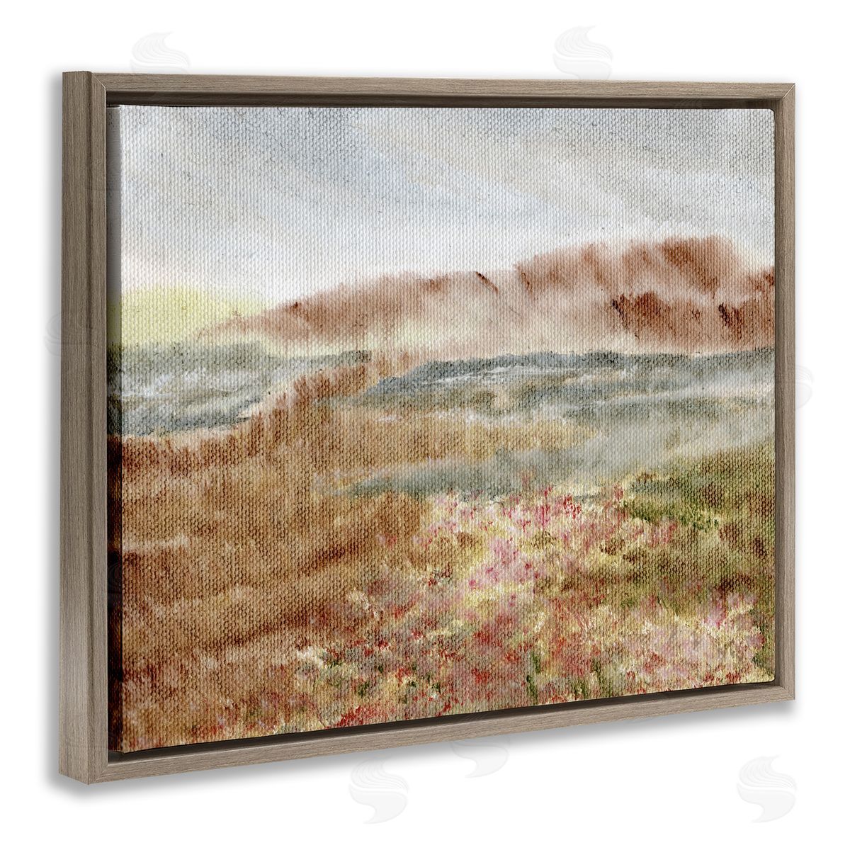 Vast Earthy Desert View Brown Floating Frame Canvas Wall Art, Home Decor by Nikita Jariwala