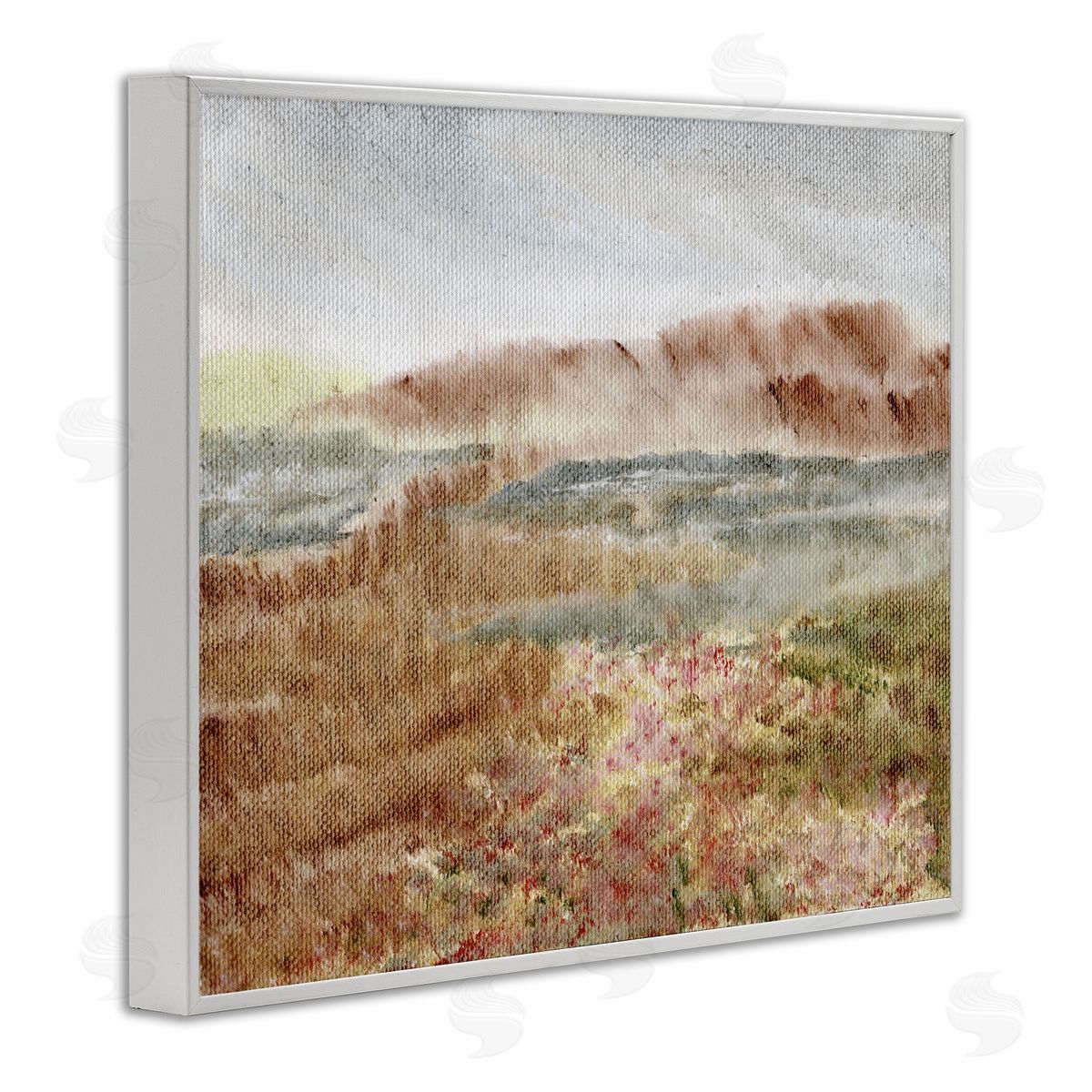 Vast Earthy Desert View White Frame Print Wall Art, Home Decor by Nikita Jariwala