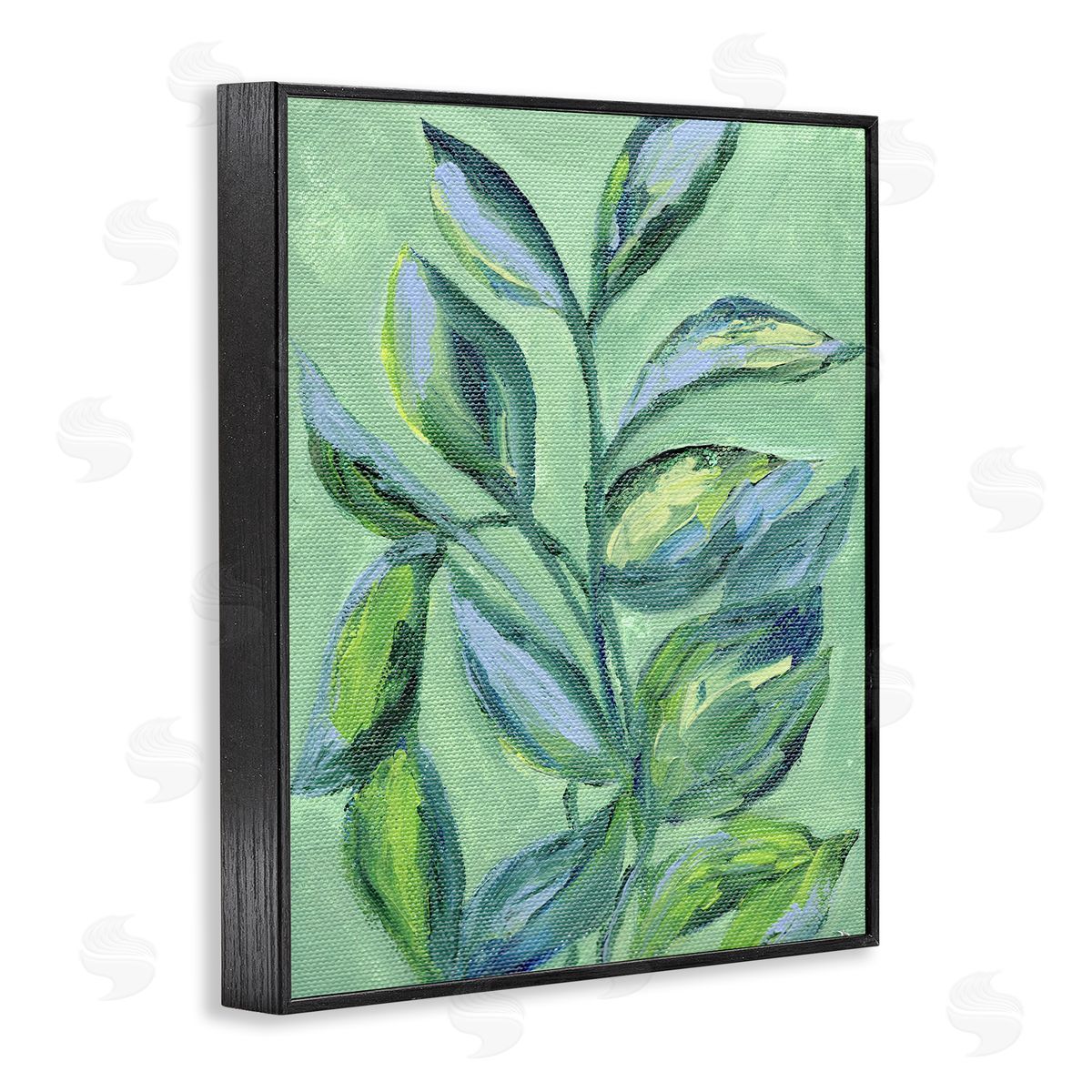 Leafy Plant Foliage Black Frame Print Wall Art, Home Decor by Nikita Jariwala