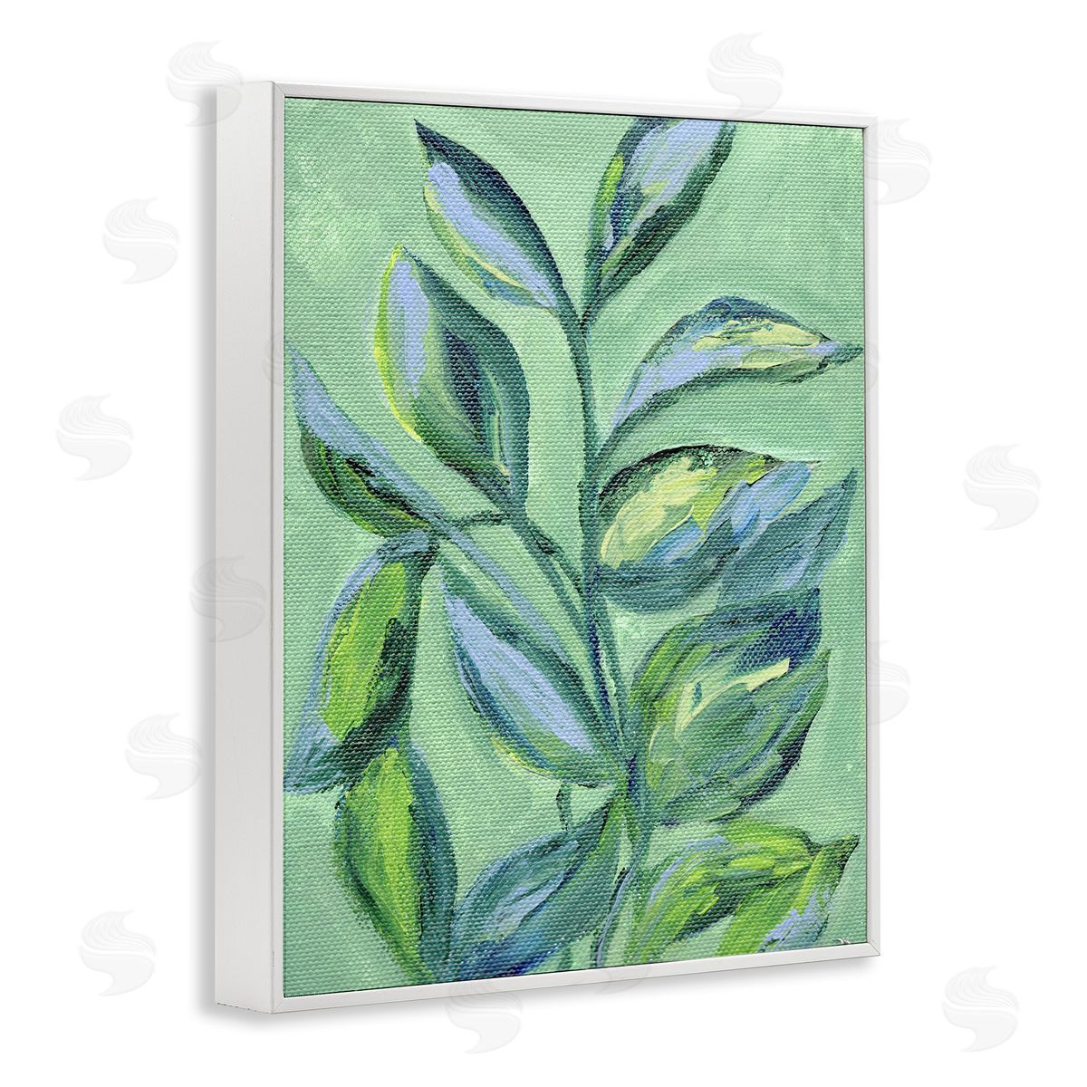 Leafy Plant Foliage White Frame Print Wall Art, Home Decor by Nikita Jariwala