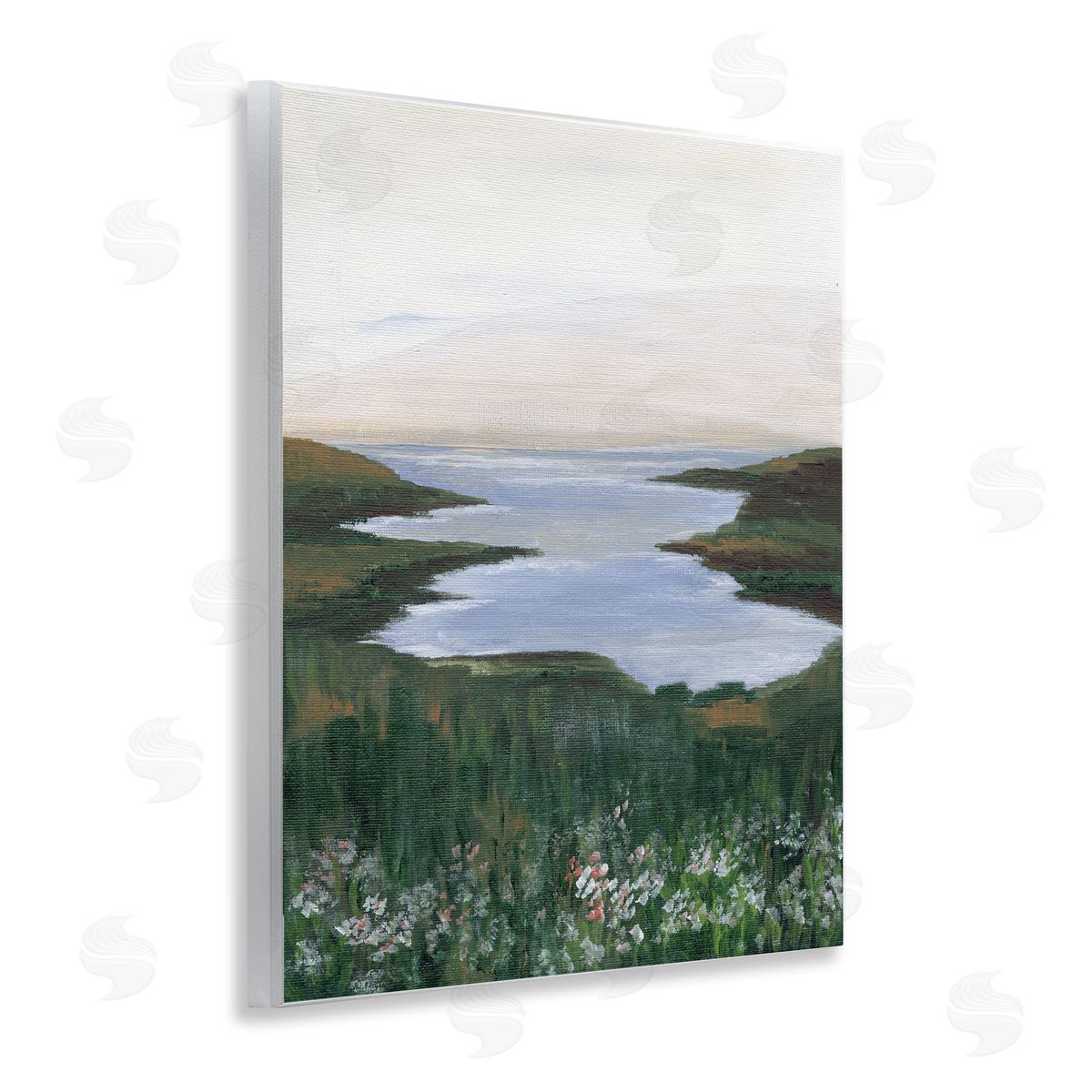 Peaceful Greenery by Lake Wood Plaque Wall Art, Home Decor by Nikita Jariwala