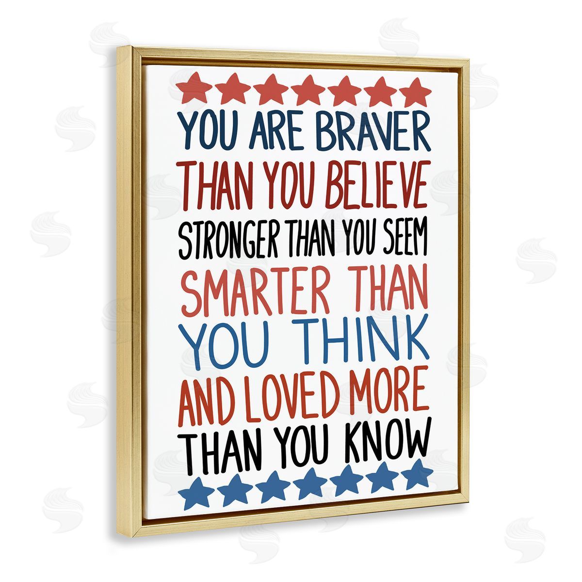 Bold Self Confidence Phrases Gold Floating Frame Canvas Wall Art, Home Decor by Sweet Melody Designs