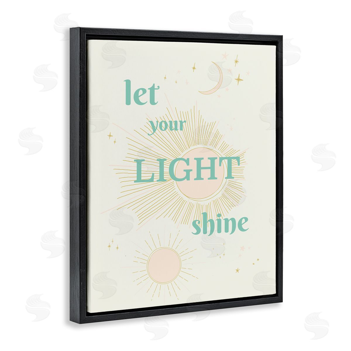 Let Your Light Shine Black Floating Frame Canvas Wall Art, Home Decor by Sweet Melody Designs