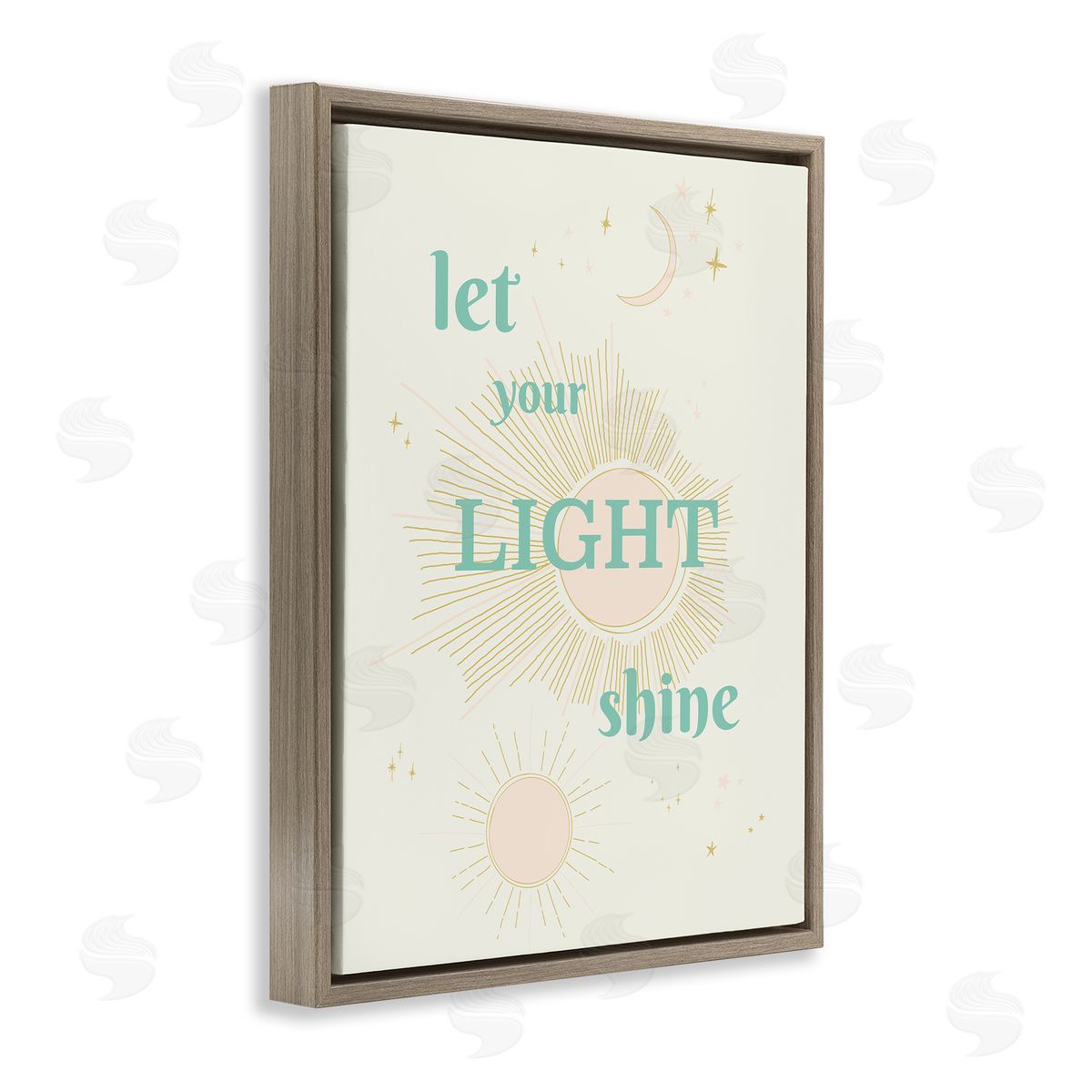 Let Your Light Shine Brown Floating Frame Canvas Wall Art, Home Decor by Sweet Melody Designs