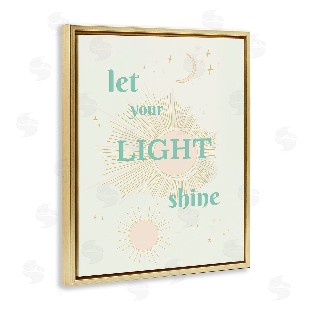 Let Your Light Shine Gold Floating Frame Canvas Wall Art, Home Decor by Sweet Melody Designs