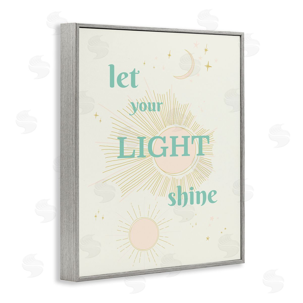 Let Your Light Shine Grey Frame Print Wall Art, Home Decor by Sweet Melody Designs