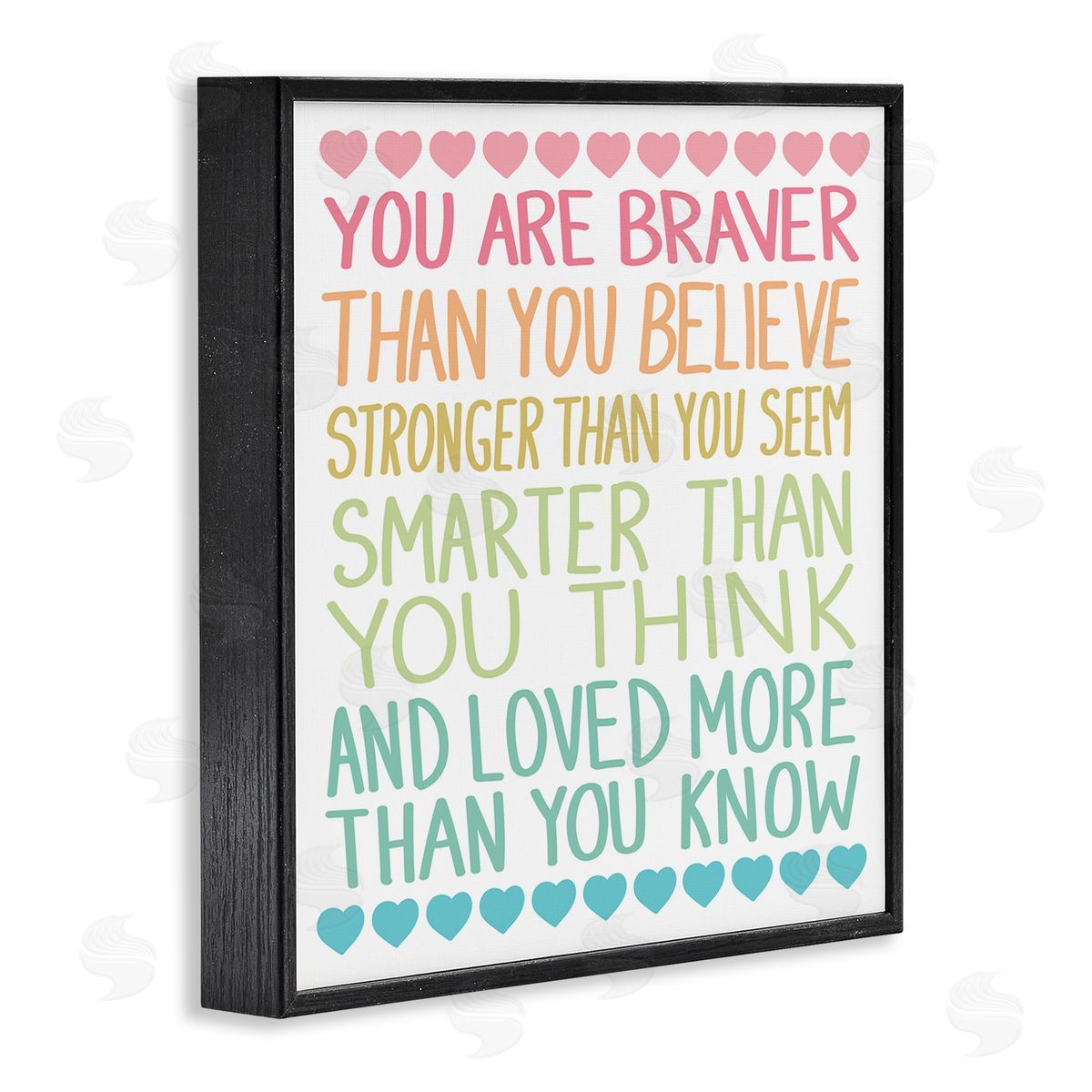 Rainbow Confidence Phrases Black Frame Print Wall Art, Home Decor by Sweet Melody Designs