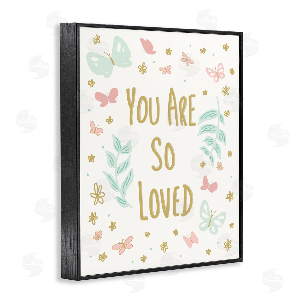 So Loved Uplifting Flowers Black Frame Print Wall Art, Home Decor by Sweet Melody Designs