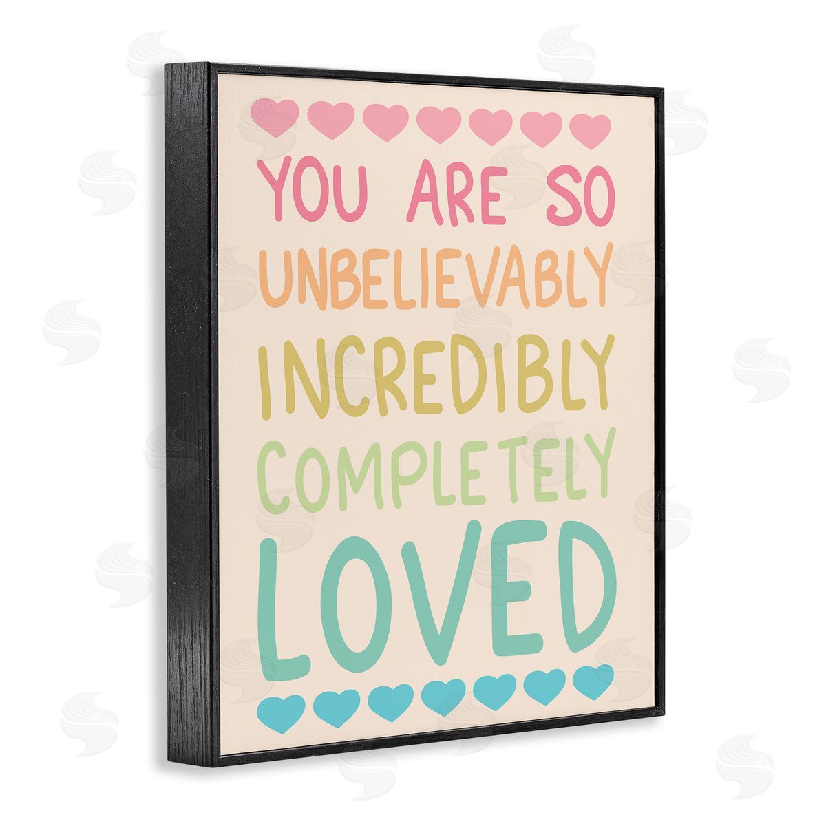 Completely Loved with Hearts Black Frame Print Wall Art, Home Decor by Sweet Melody Designs