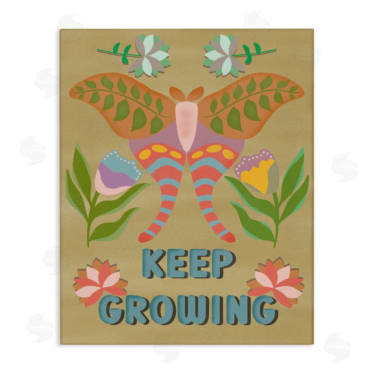 Keep Growing Butterfly Canvas Wall Art, Home Decor by Julia Fox