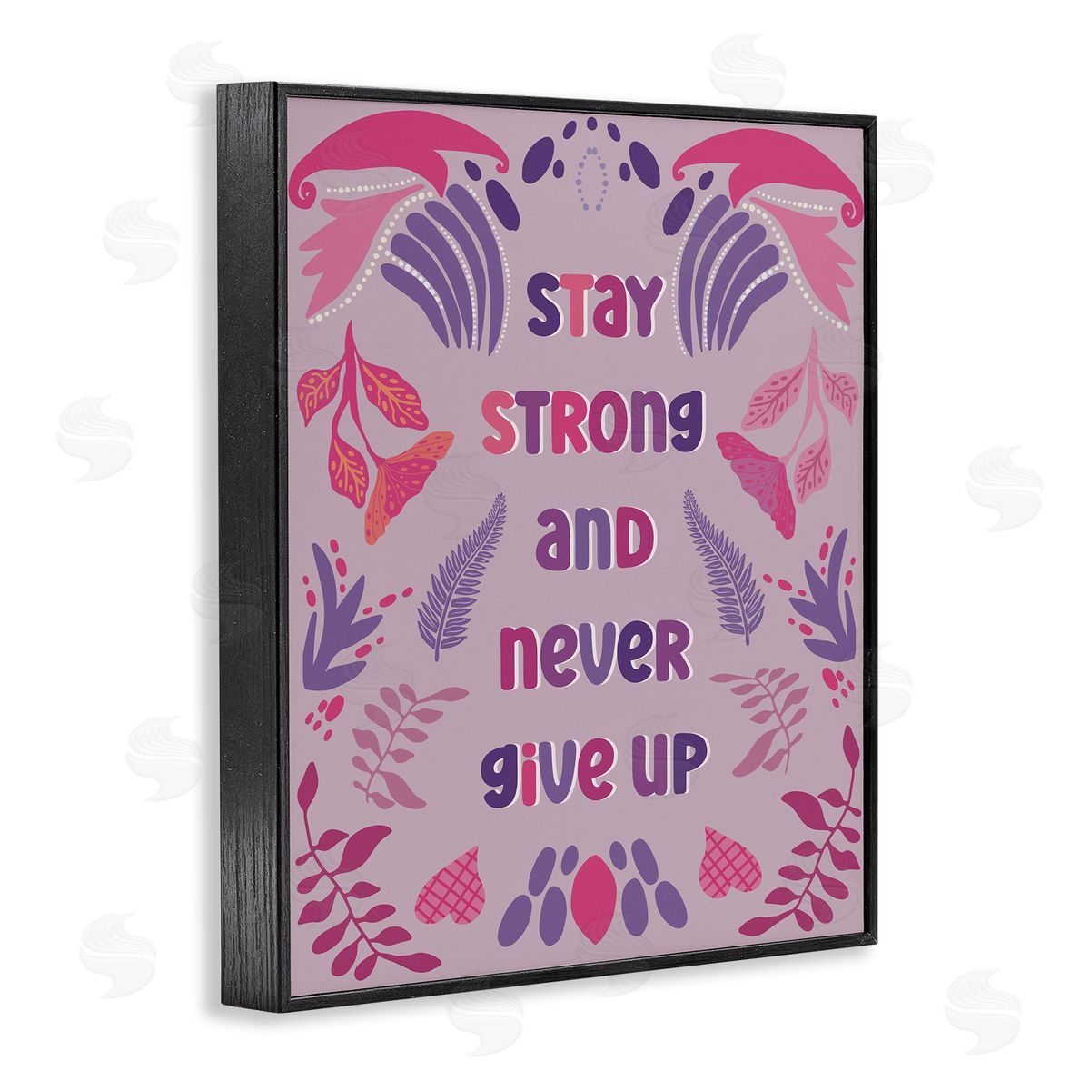 Never Give Up on Purple Black Frame Print Wall Art, Home Decor by Julia Fox
