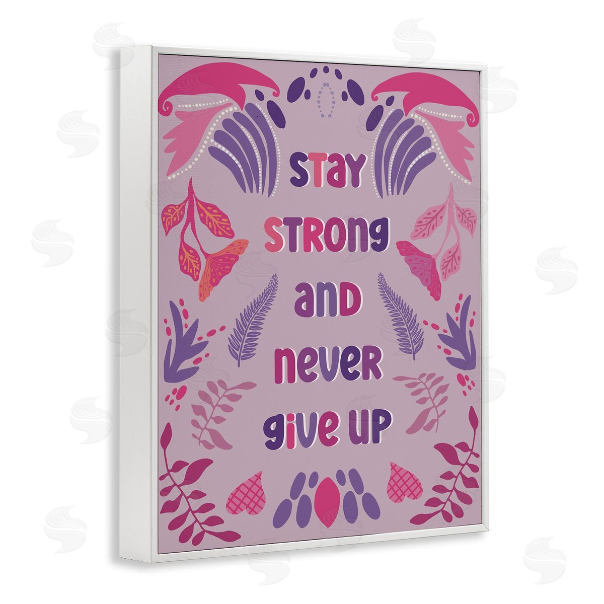 Never Give Up on Purple White Frame Print Wall Art, Home Decor by Julia Fox