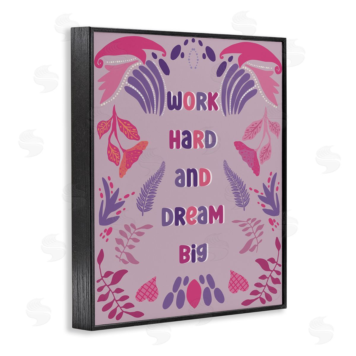 Work Hard Dream Big Black Frame Print Wall Art, Home Decor by Julia Fox