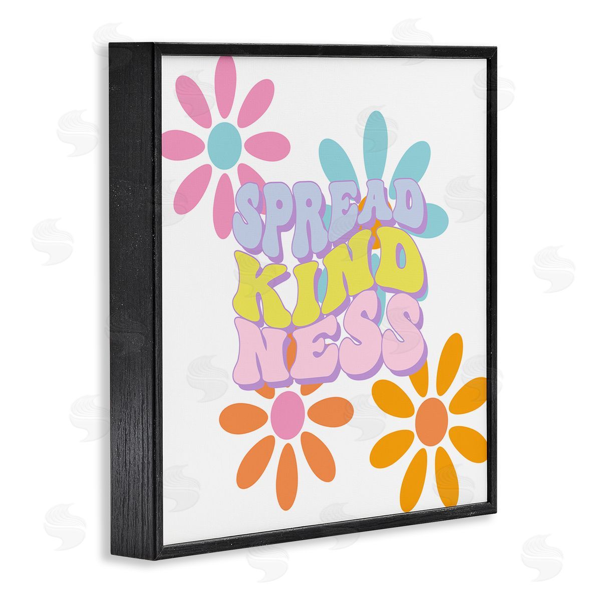 Groovy Spread Kindness Black Frame Print Wall Art, Home Decor by Jesse Keith