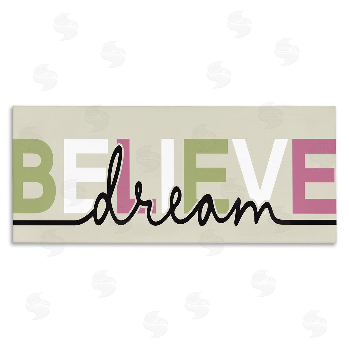 Muted Believe & Dream Canvas Wall Art, Home Decor by Kim Allen