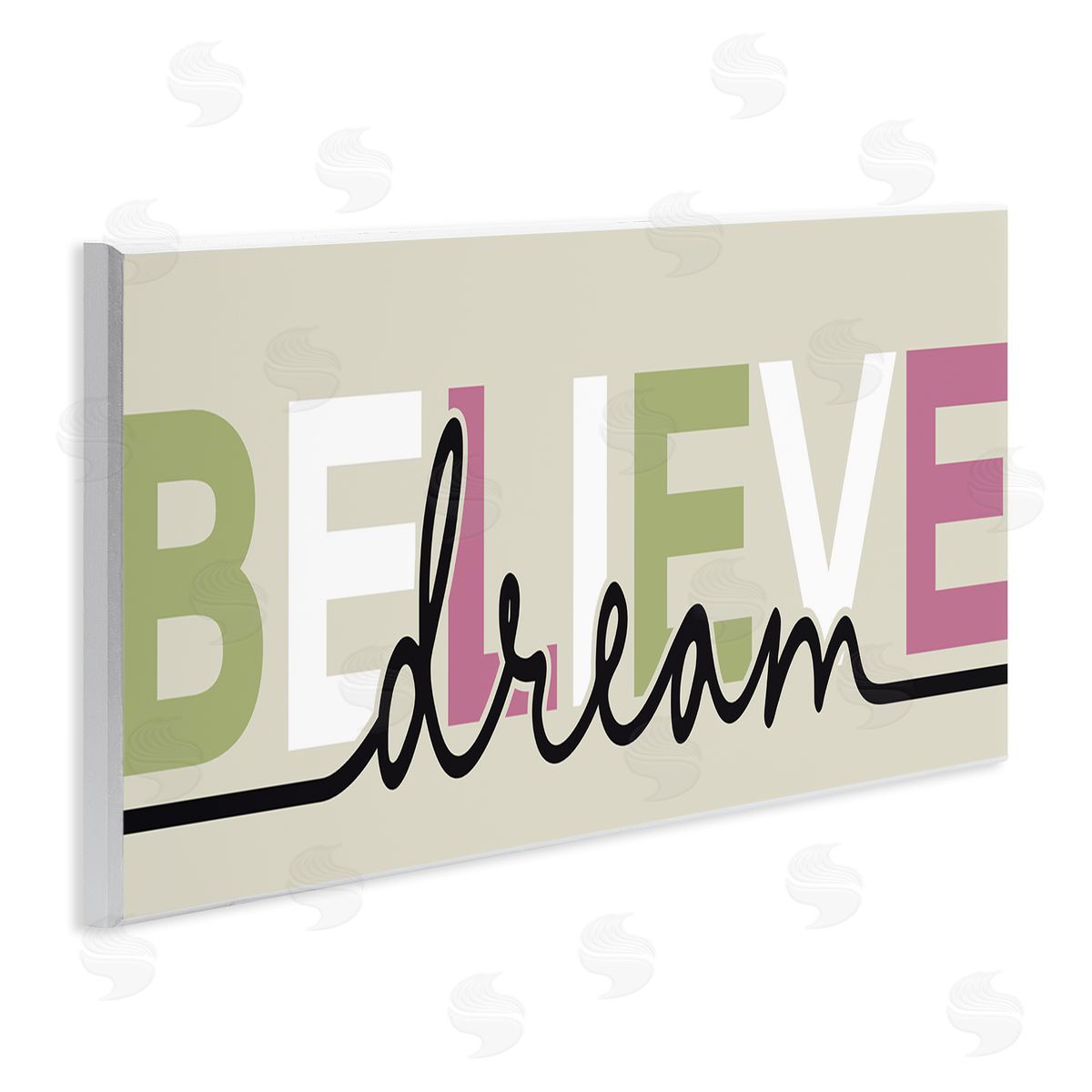 Muted Believe & Dream Wood Plaque Wall Art, Home Decor by Kim Allen
