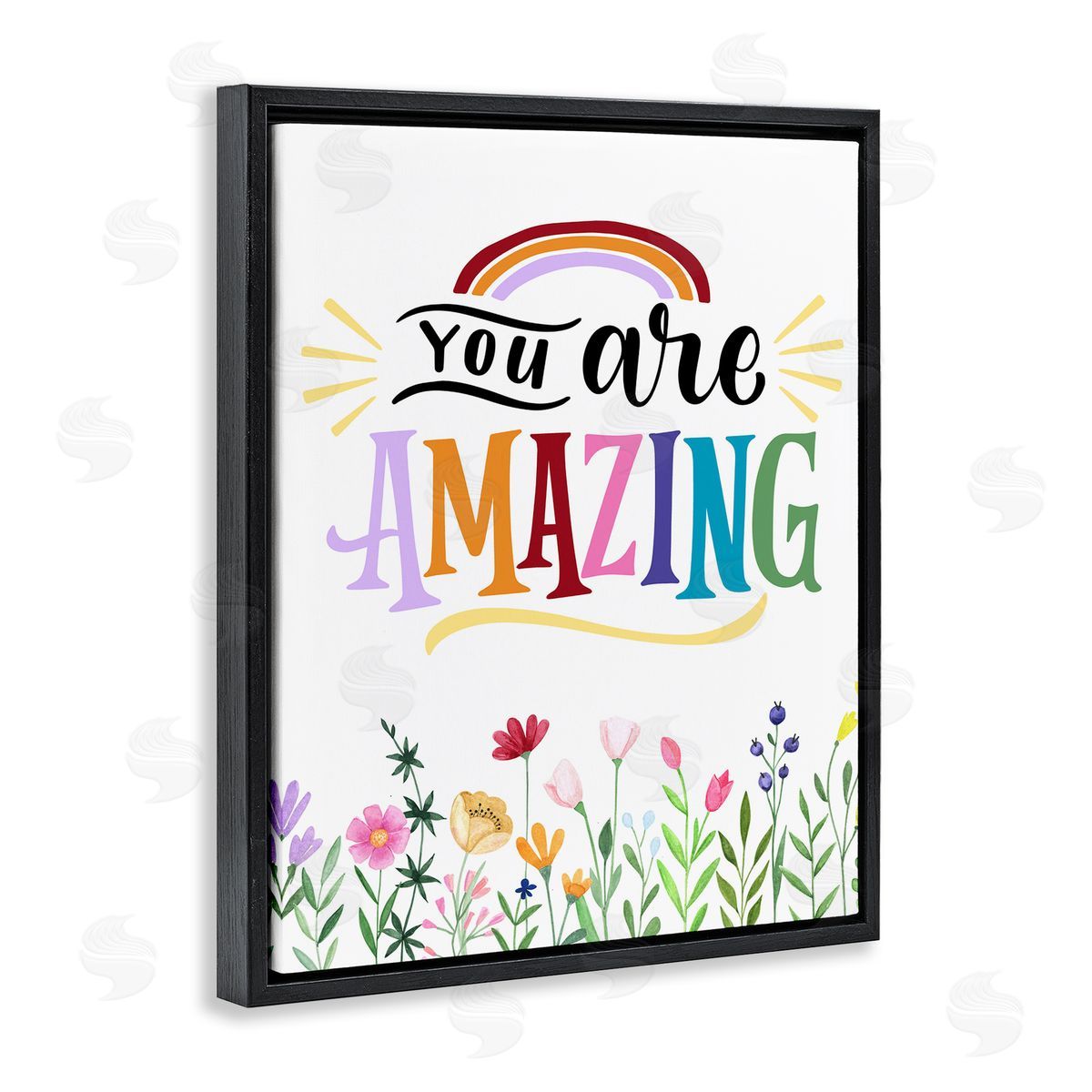You Are Amazing Encouragement Black Floating Frame Canvas Wall Art, Home Decor by Kim Allen