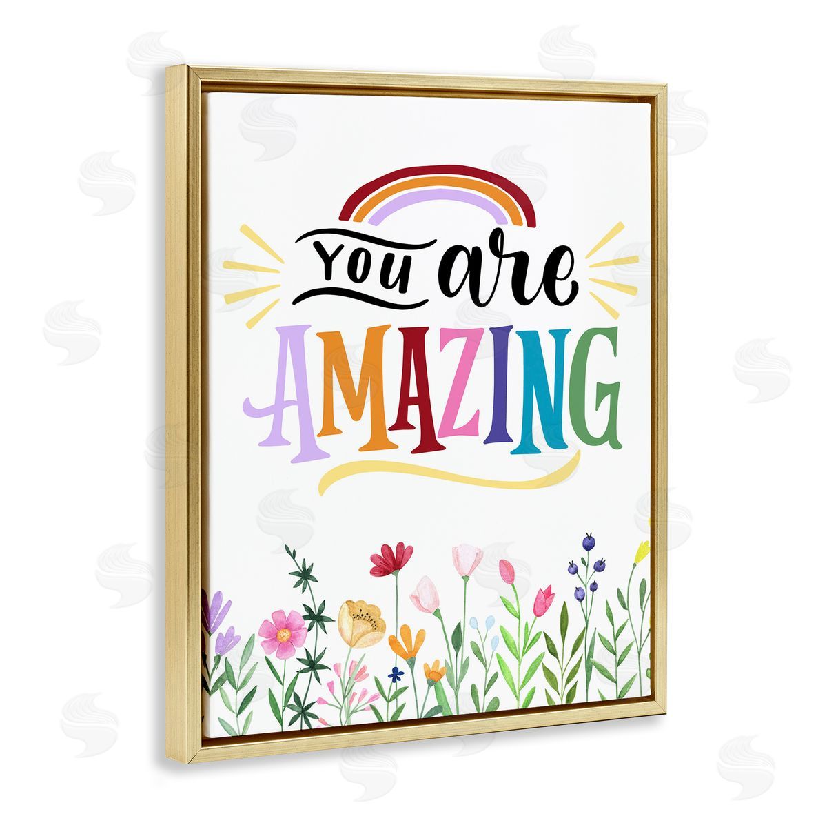 You Are Amazing Encouragement Gold Floating Frame Canvas Wall Art, Home Decor by Kim Allen
