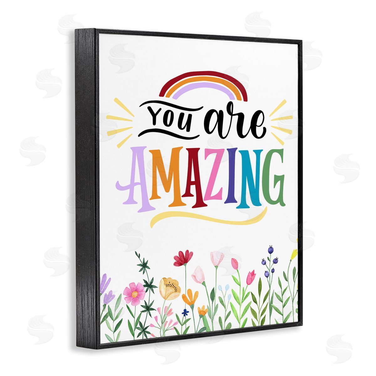 You Are Amazing Encouragement Black Frame Print Wall Art, Home Decor by Kim Allen