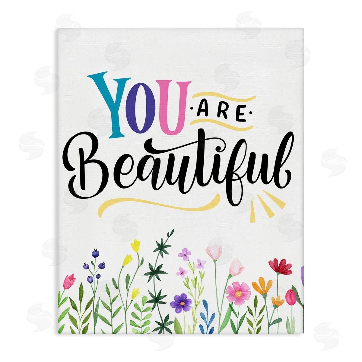 You Are Beautiful Encouragement Canvas Wall Art, Home Decor by Kim Allen