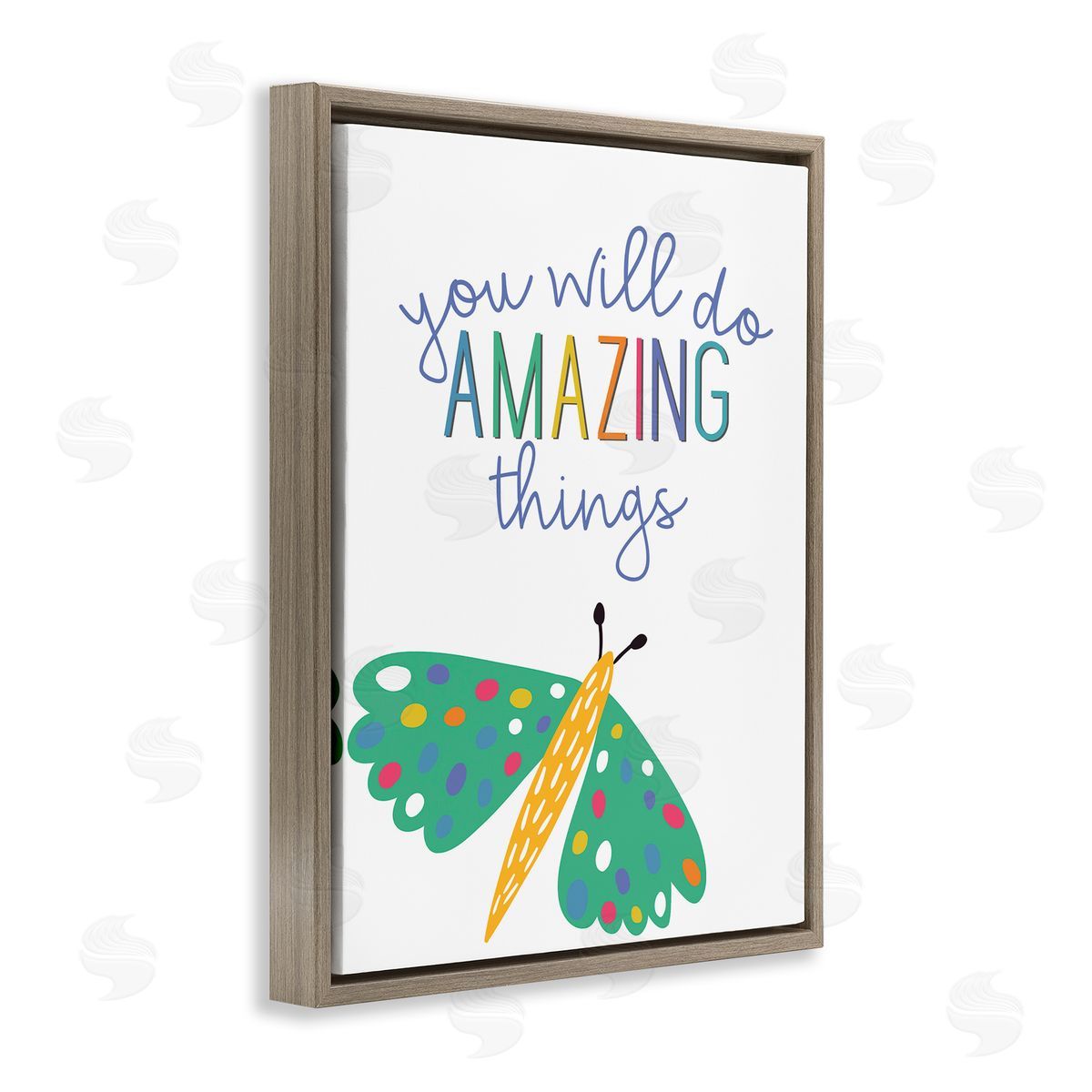 Amazing Things with Dragonfly Brown Floating Frame Canvas Wall Art, Home Decor by Kim Allen