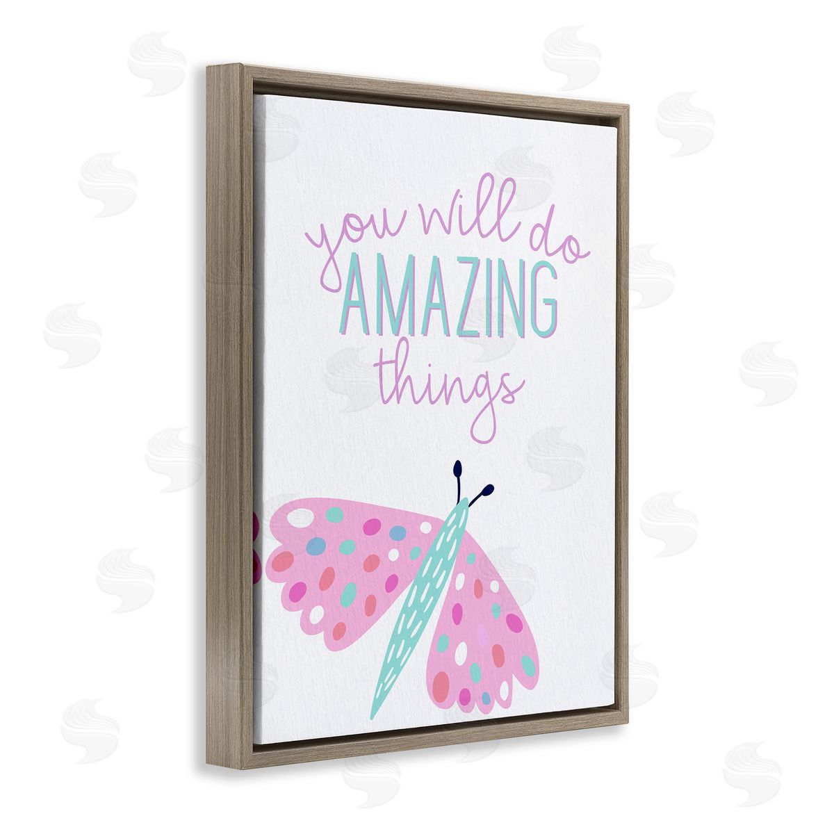 You Will Do Amazing Things Brown Floating Frame Canvas Wall Art, Home Decor by Kim Allen