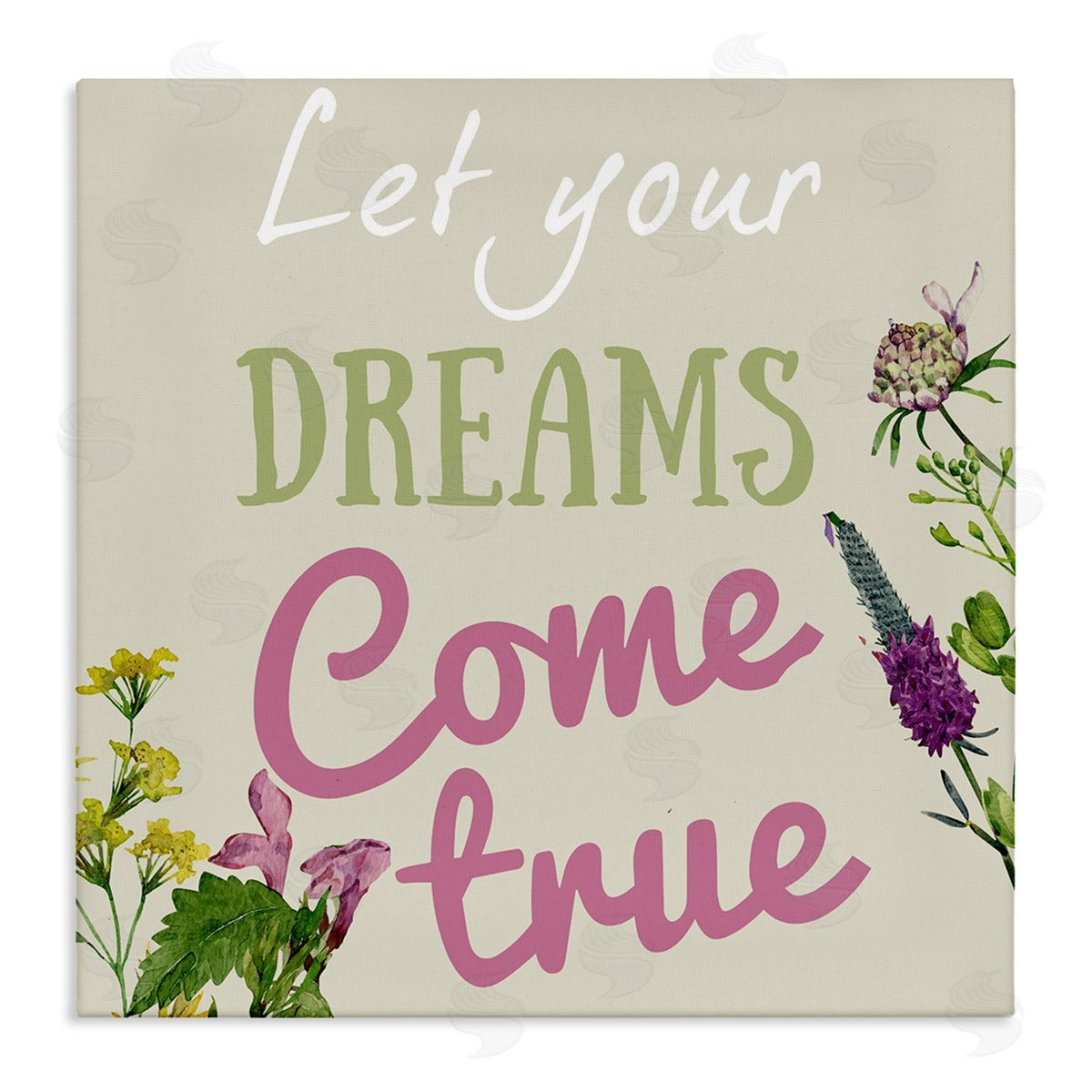 Dreams Come True with Florals Canvas Wall Art, Home Decor by Kim Allen