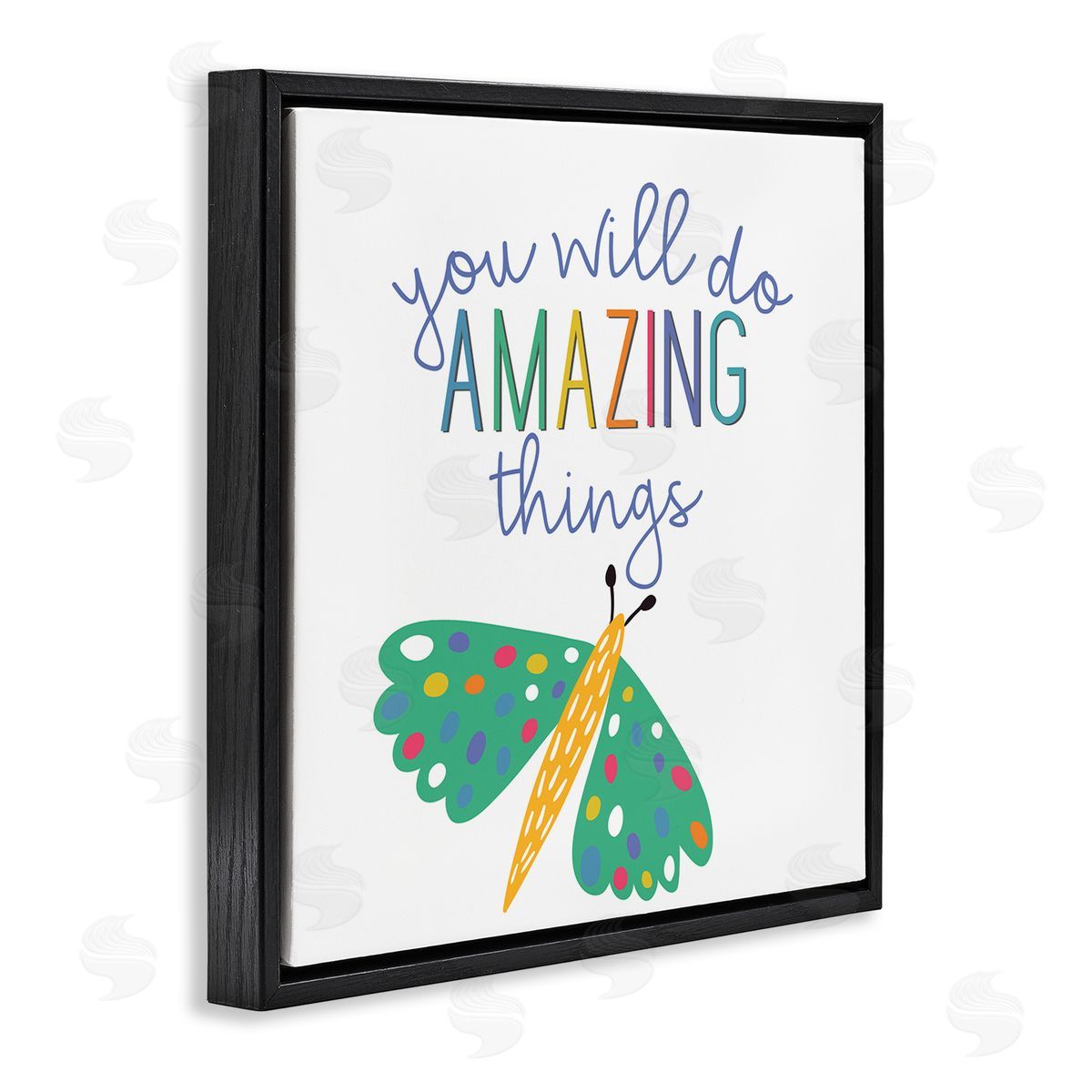 Inspiring Do Amazing Things Black Floating Frame Canvas Wall Art, Home Decor by Kim Allen