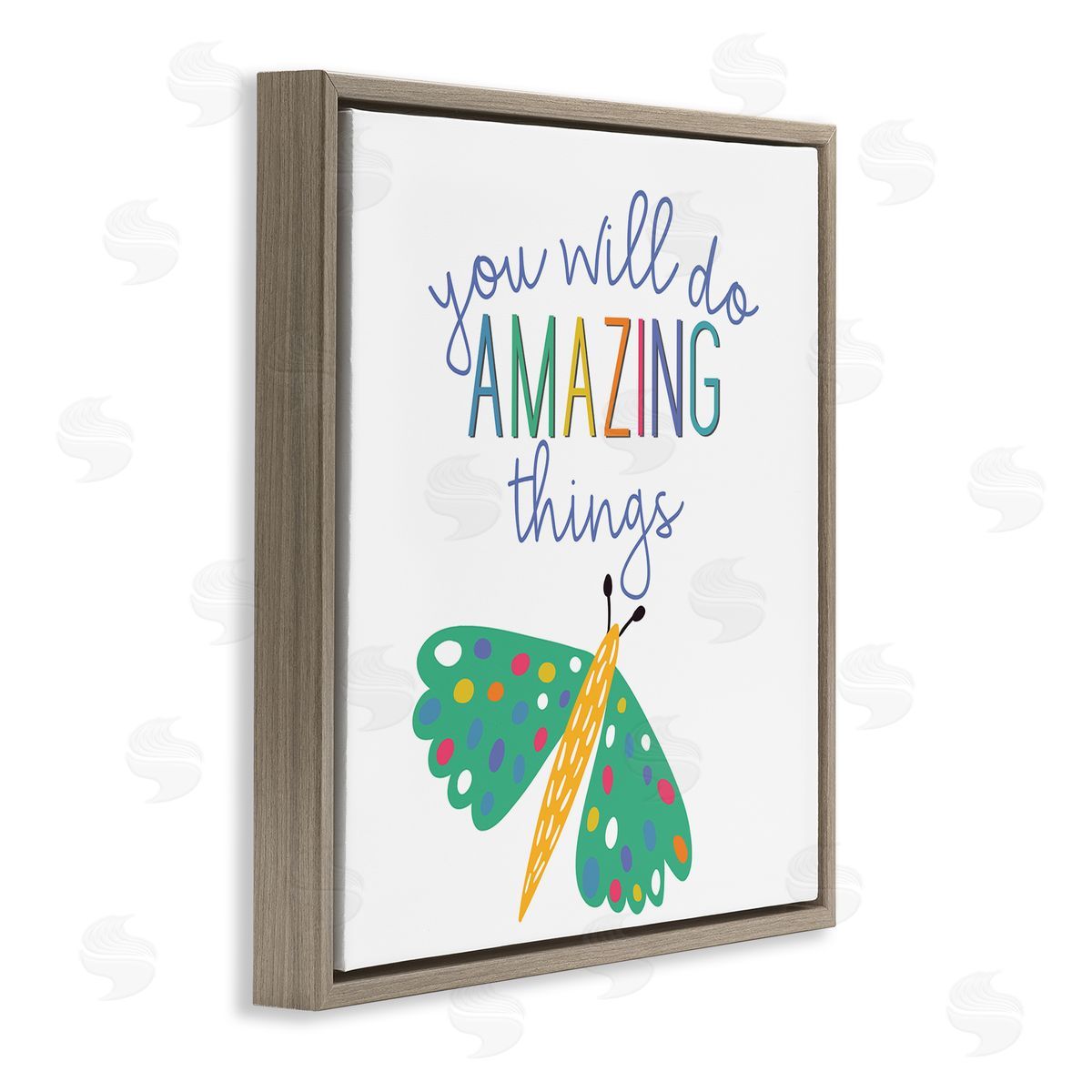 Inspiring Do Amazing Things Brown Floating Frame Canvas Wall Art, Home Decor by Kim Allen