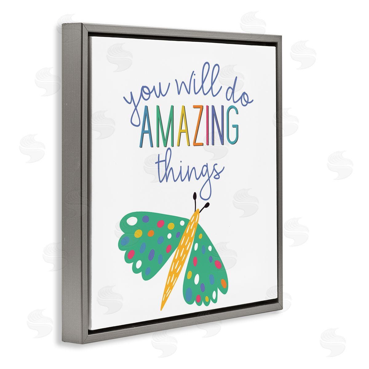Inspiring Do Amazing Things Grey Floating Frame Canvas Wall Art, Home Decor by Kim Allen