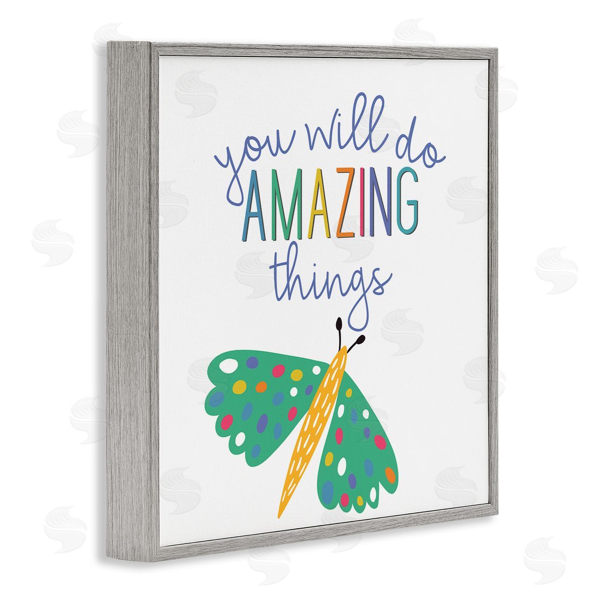 Inspiring Do Amazing Things Grey Frame Print Wall Art, Home Decor by Kim Allen