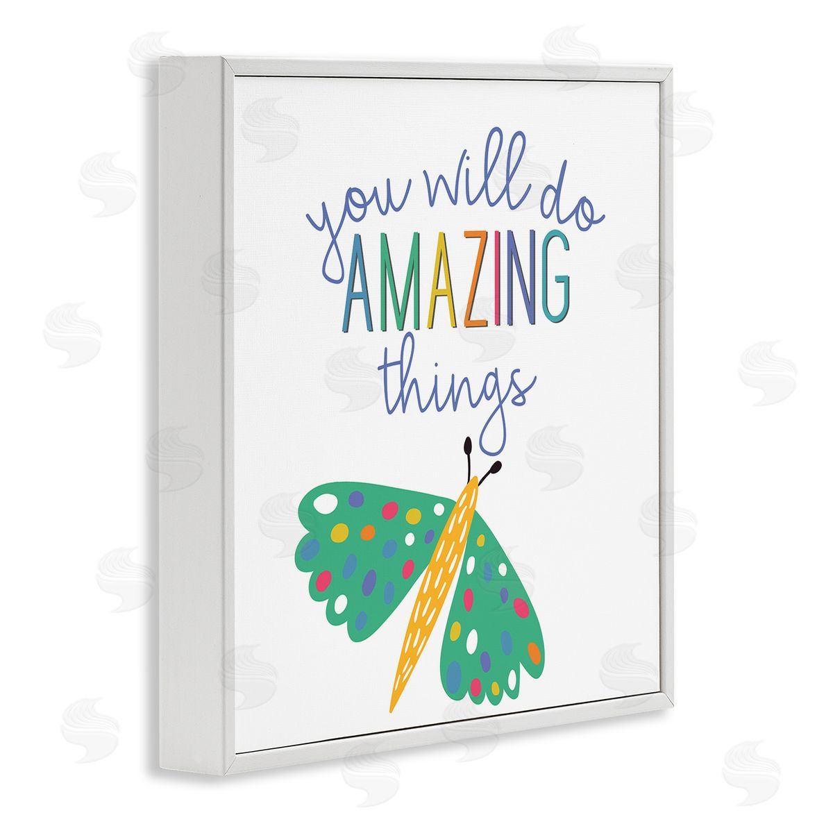 Inspiring Do Amazing Things White Frame Print Wall Art, Home Decor by Kim Allen