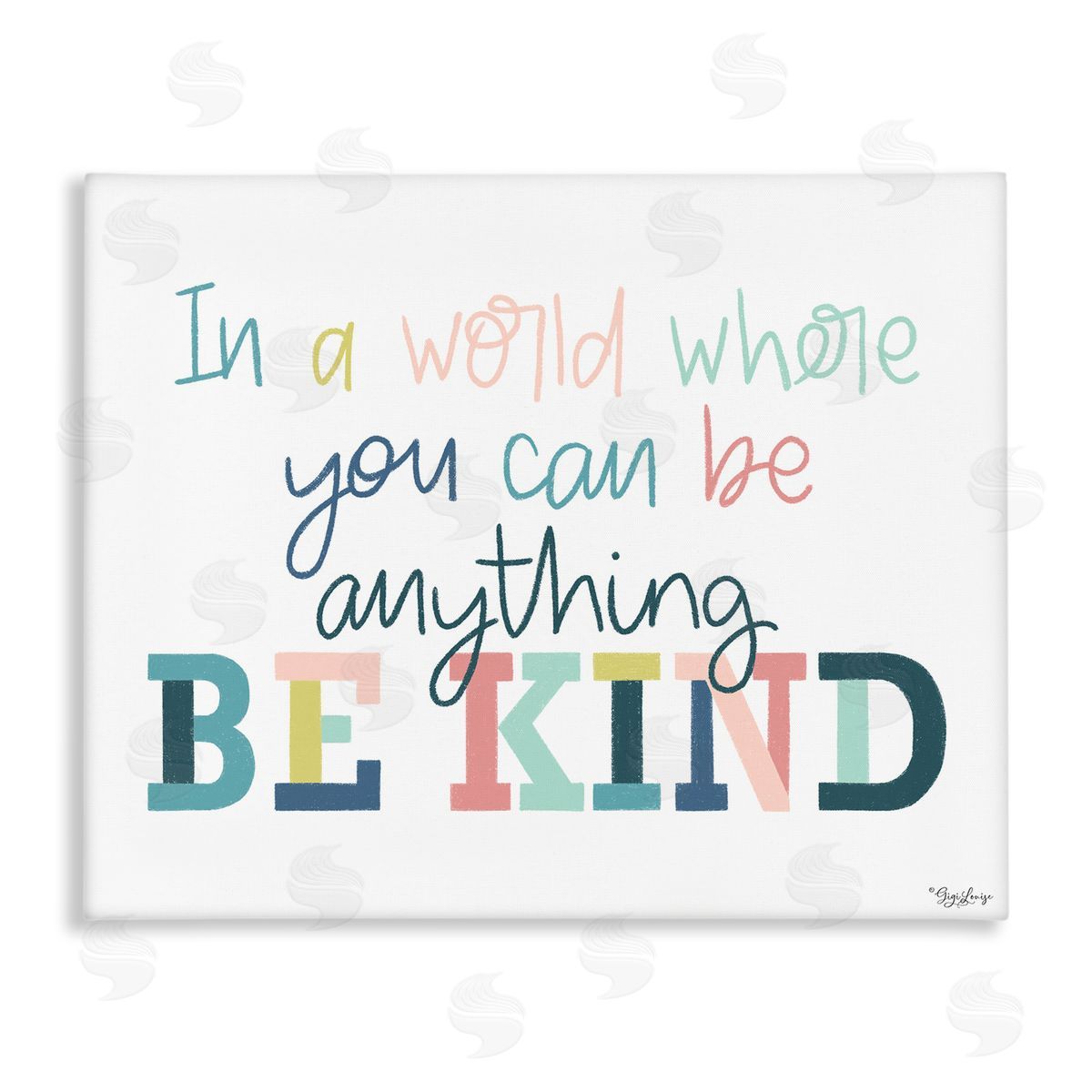 Be Kind In A World Canvas Wall Art, Home Decor by Gigi Louise