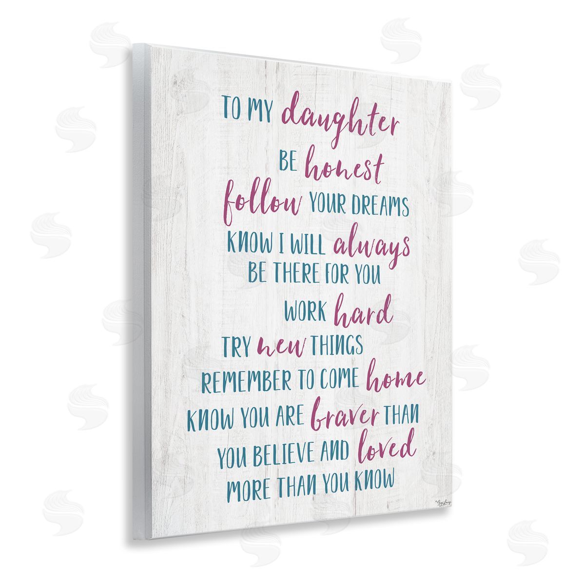 To My Daughter Positive Parent Wood Plaque Wall Art, Home Decor by Gigi Louise