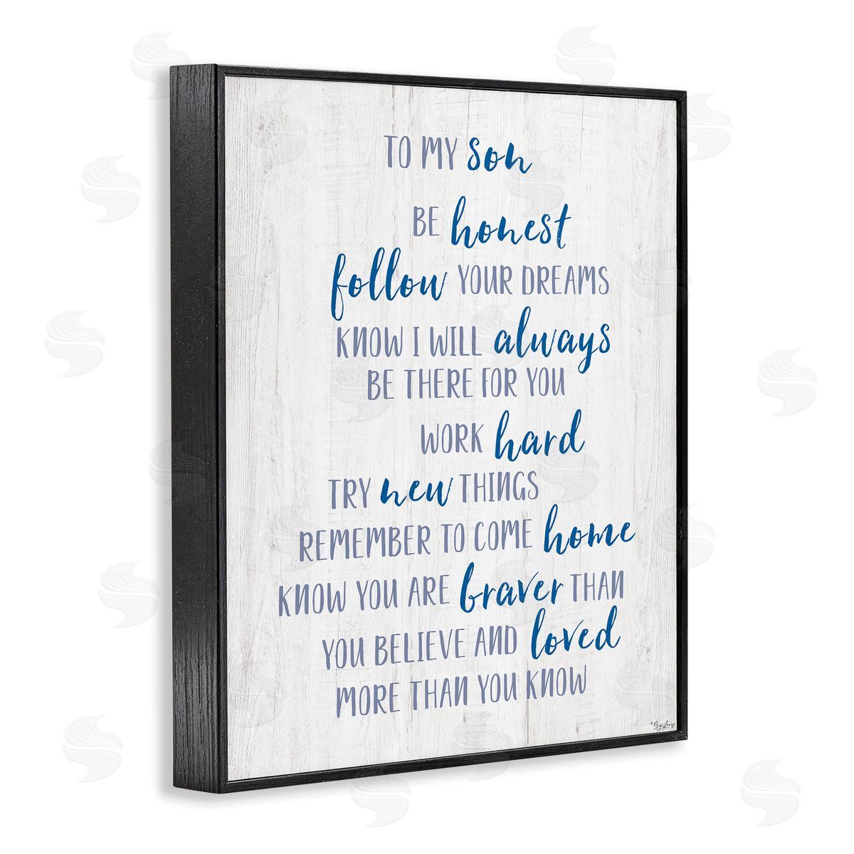 To My Son Positive Parent Black Frame Print Wall Art, Home Decor by Gigi Louise