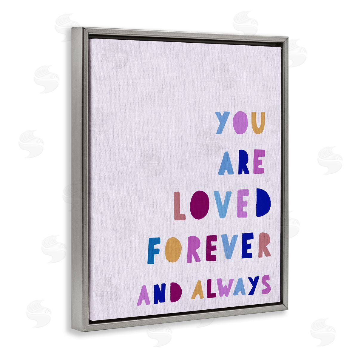 You Are Loved Forever Grey Floating Frame Canvas Wall Art, Home Decor by Leah Straatsma